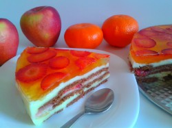 Anita Inspiruje: PRZEPIS – Ciasto budyniowe z owocami i herbatnikami