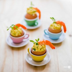 Curried eggs with prawns for Easter