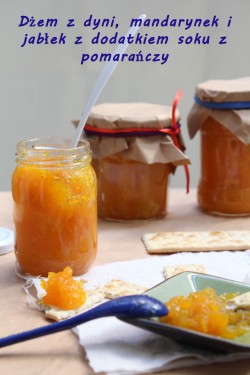 Dżem z dyni, mandarynek i jabłek z sokiem pomarańczowym