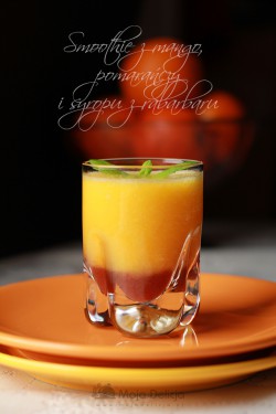 Smoothie z mango, pomarańczy i syropu z rabarbaru | Moja Delicja