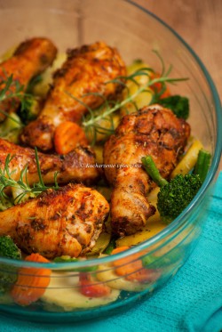 Rozmarynowy kurczak z warzywami
